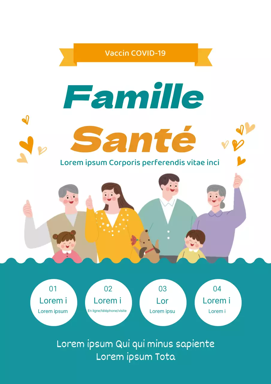 Illustration bleue et jaune, promotion propre d'un vaccin