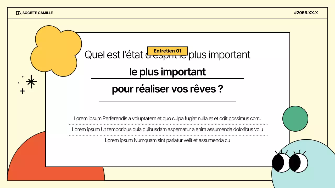 Un entretien d'affaires kitsch en violet et jaune