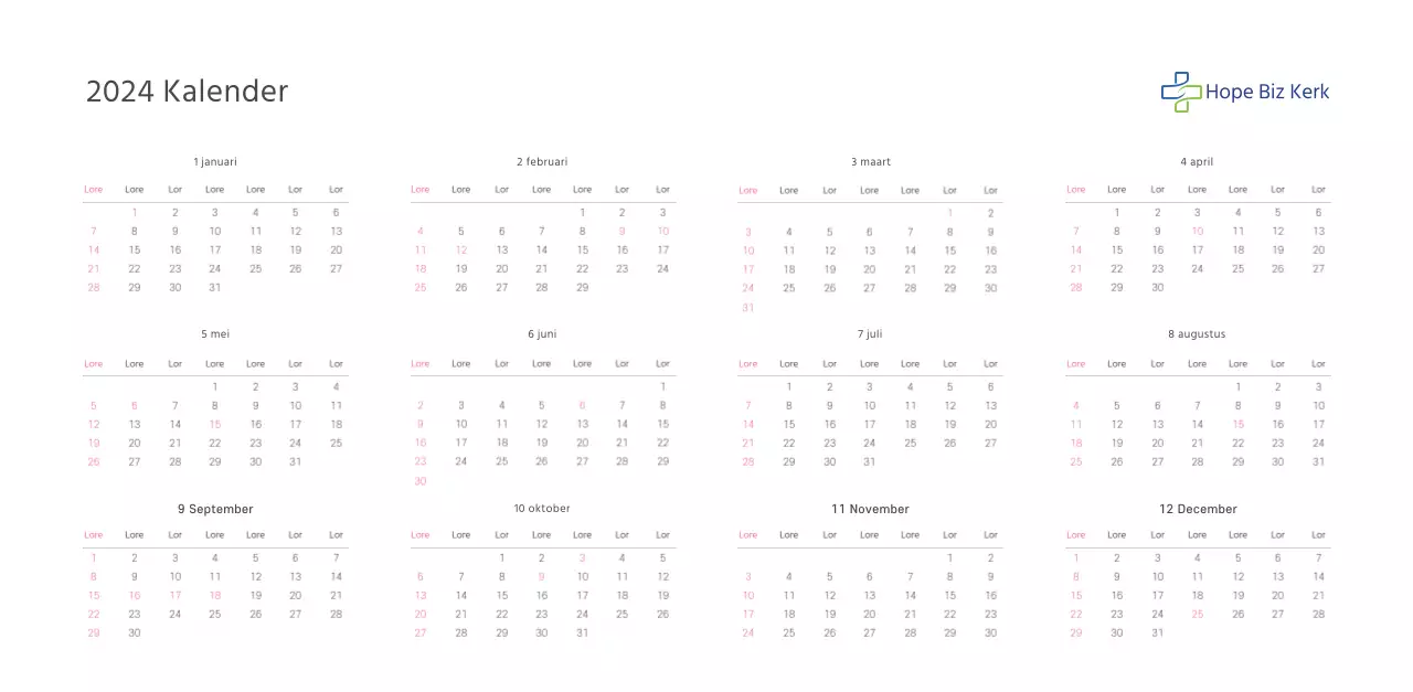 Kerkkalender met warme illustraties
