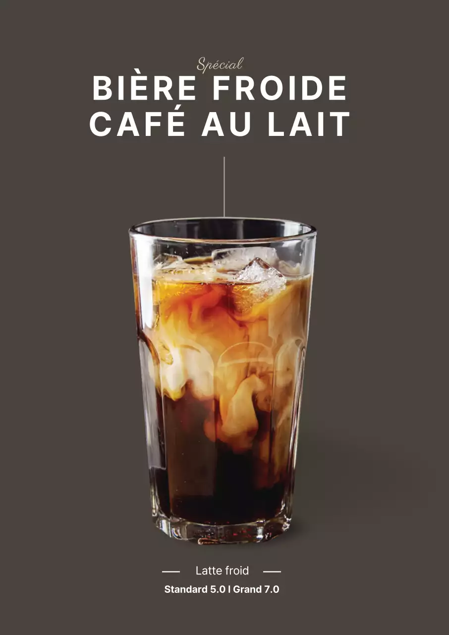 Bannière simple pour café latte, couleur café, pour les cafés
