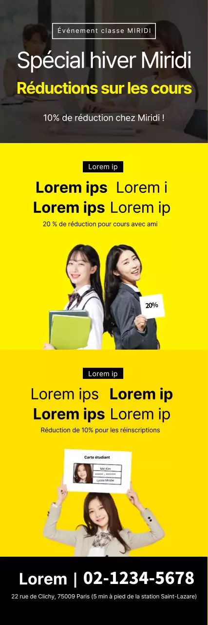 Jaune noir photo soignée SATs événement scolaire promotion