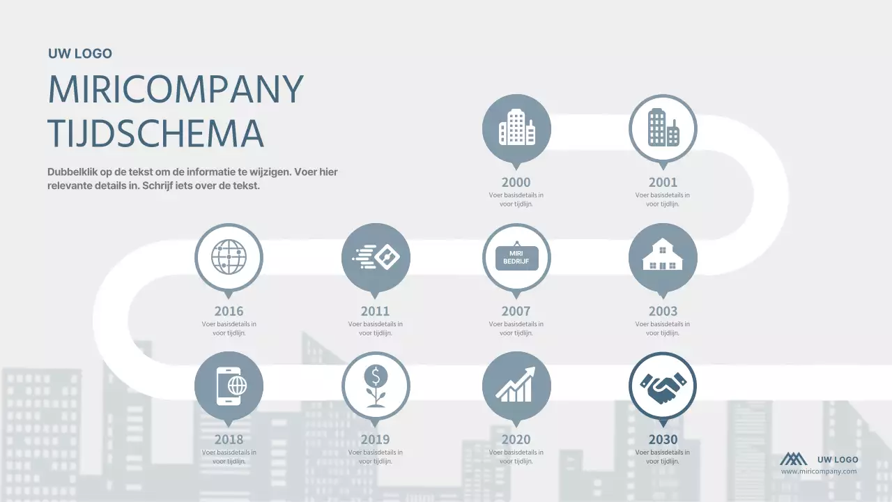 Infographic routekaart in grijs indigo