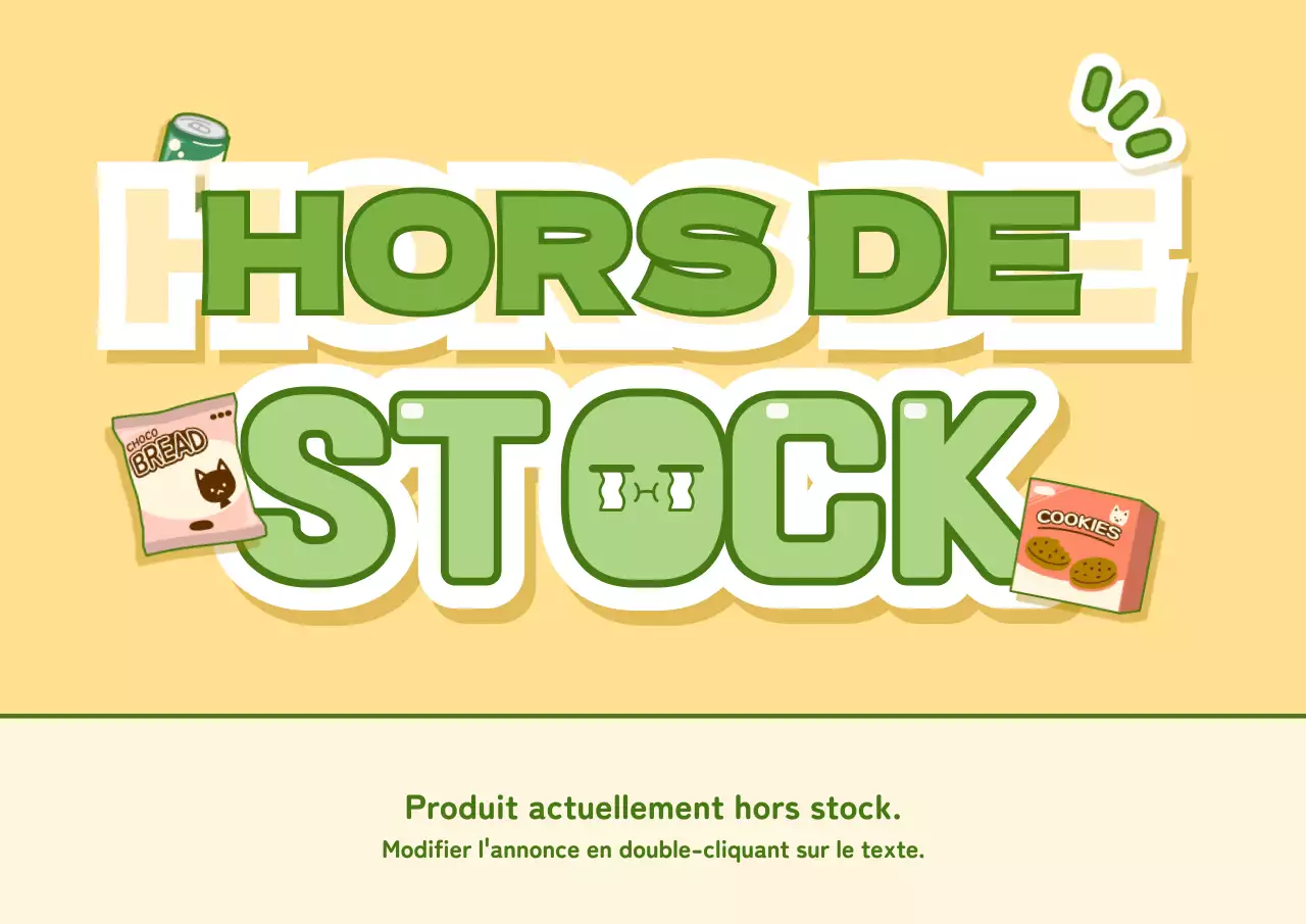 Caractères verts en rupture de stock
