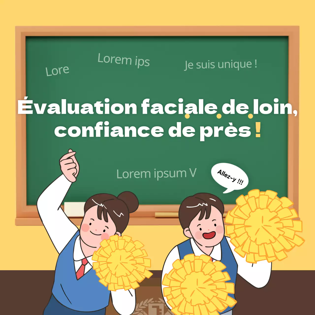 Carte d'évaluation à face jaune et verteNouvelle conception