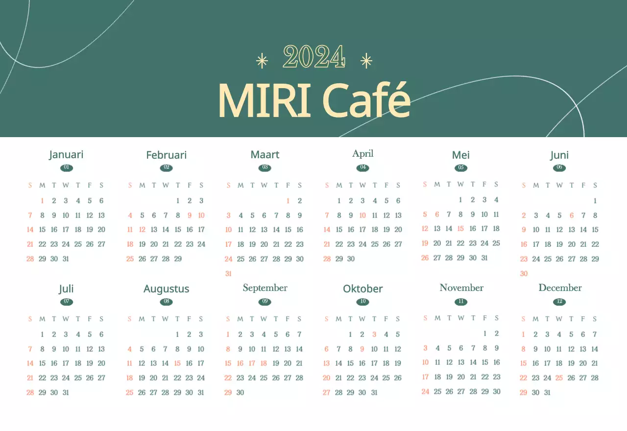 Cafékalender met aanbevelingen voor drankjes van de maand