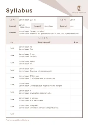 Syllabus de codage simple de Brown