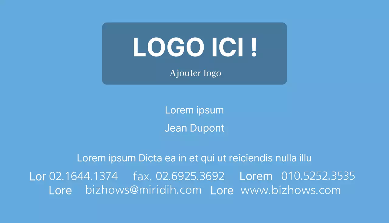 Carte de visite simple Sky