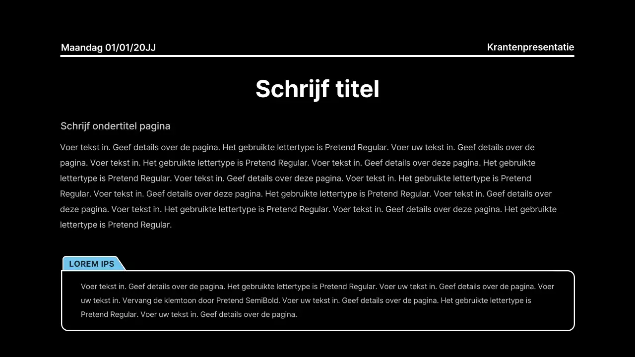 Aandachttrekkende presentatie met vette lijnen in een krantenconcept op een zwarte achtergrond