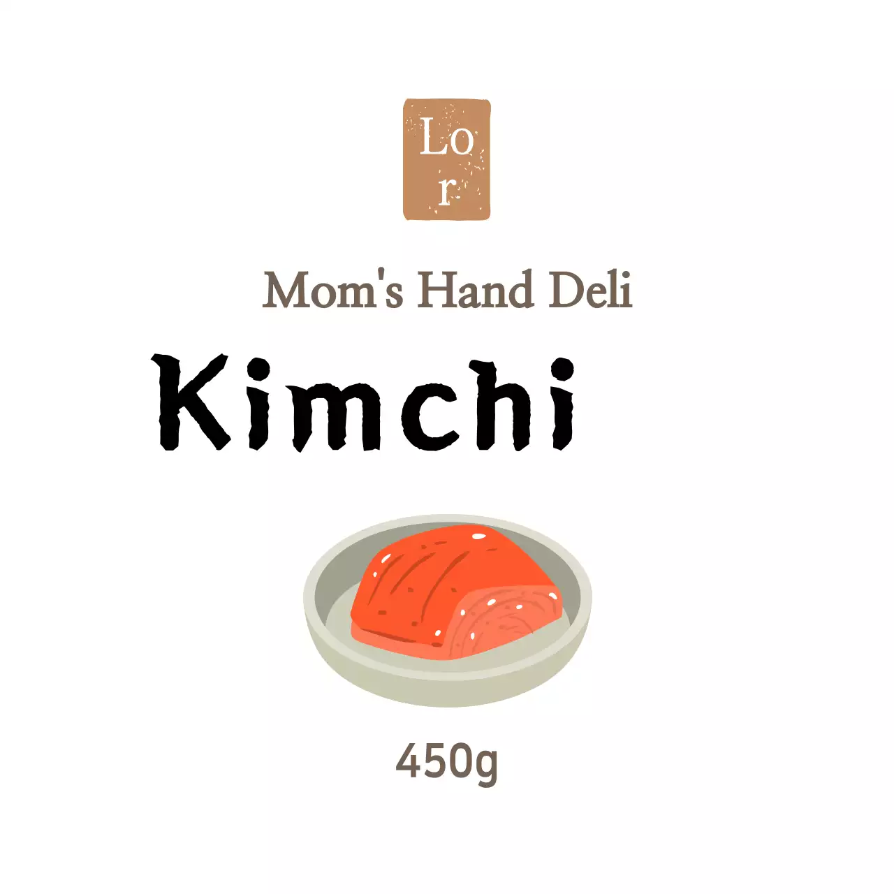 Stiker lauk pauk sederhana berwarna putih untuk lauk pauk di toko lauk pauk