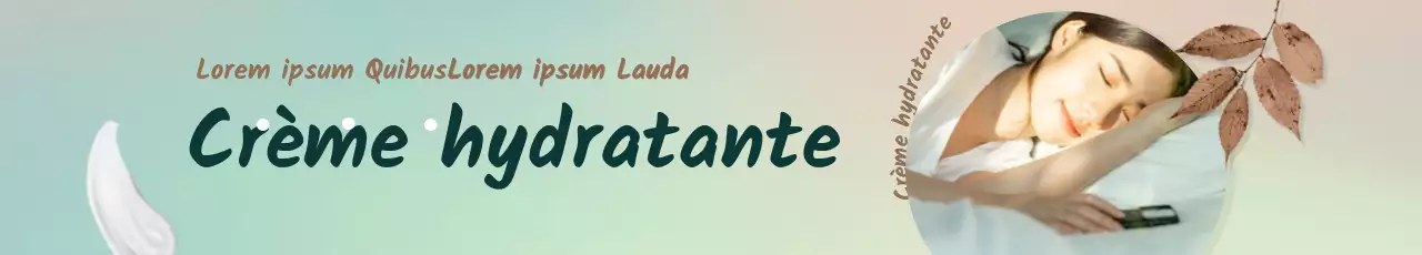 Bannière promotionnelle rectangle horizontal en marron et turquoise pour la crème hydratante Autumn mood