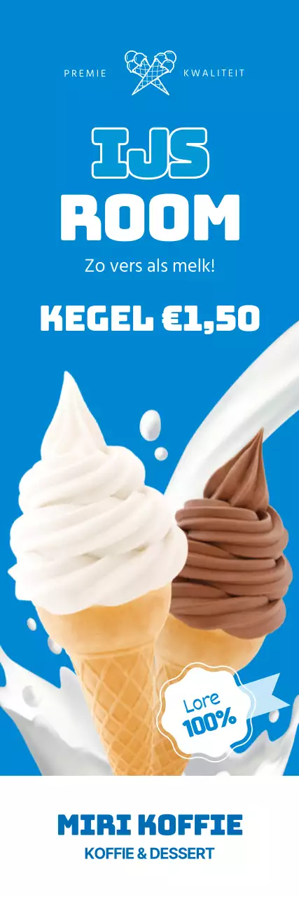 Blauwe foto benadrukken om schoon ijs te promoten