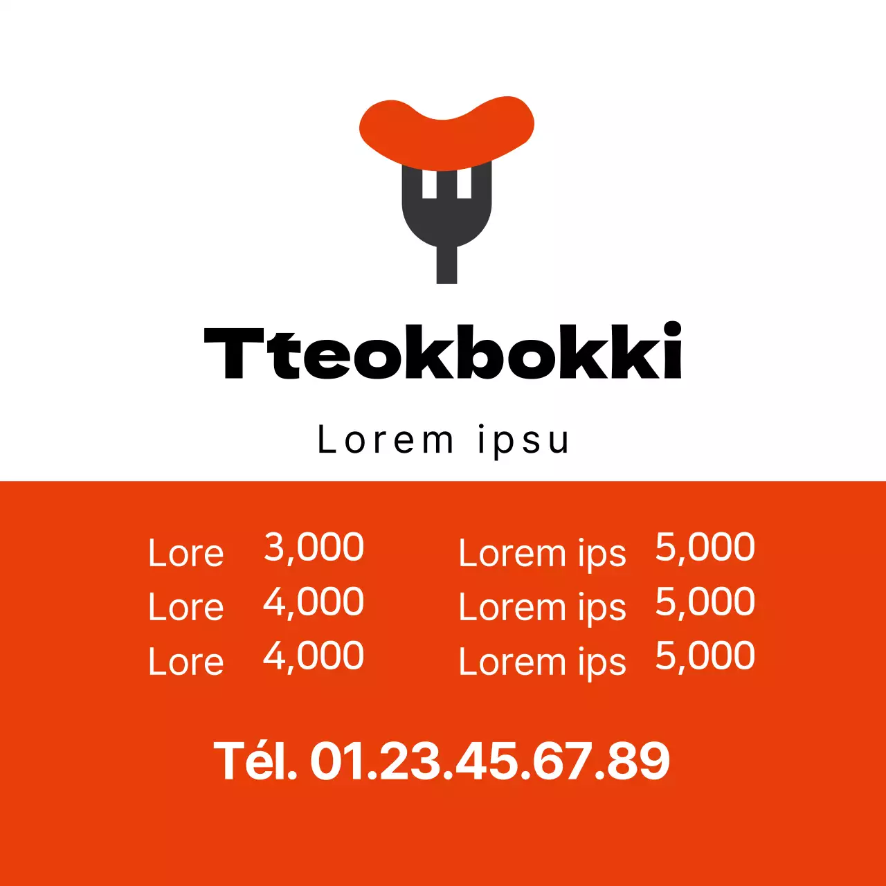 L'illustration orange met en valeur les portions des restaurants