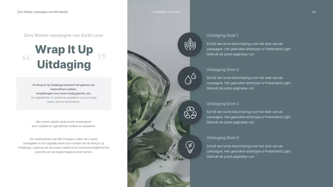 Een pitch presenteren voor een interne milieucampagne in rustgevende groene tinten