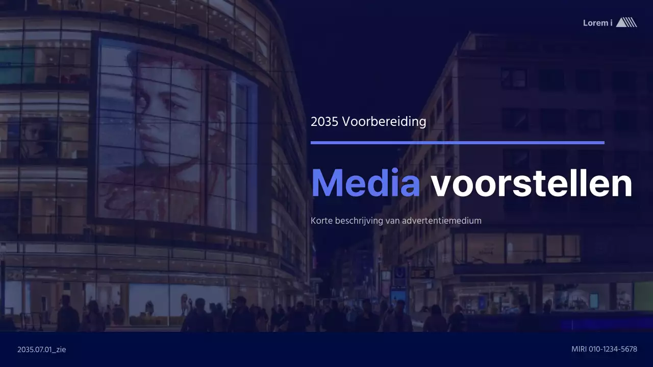Een schoon, blauw voorstel voor advertentiemedia
