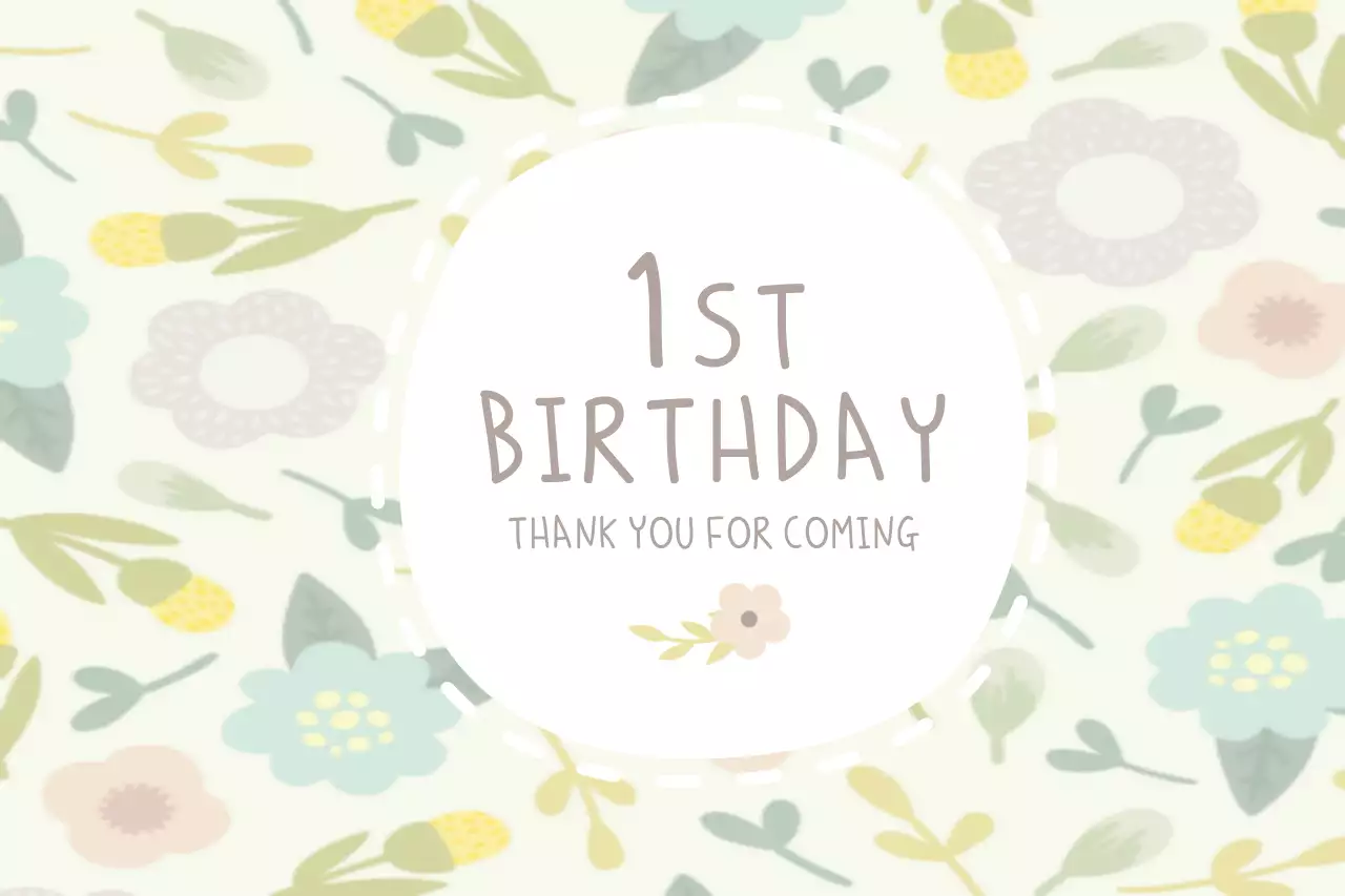Beige Floral Birthday Invitation Banner