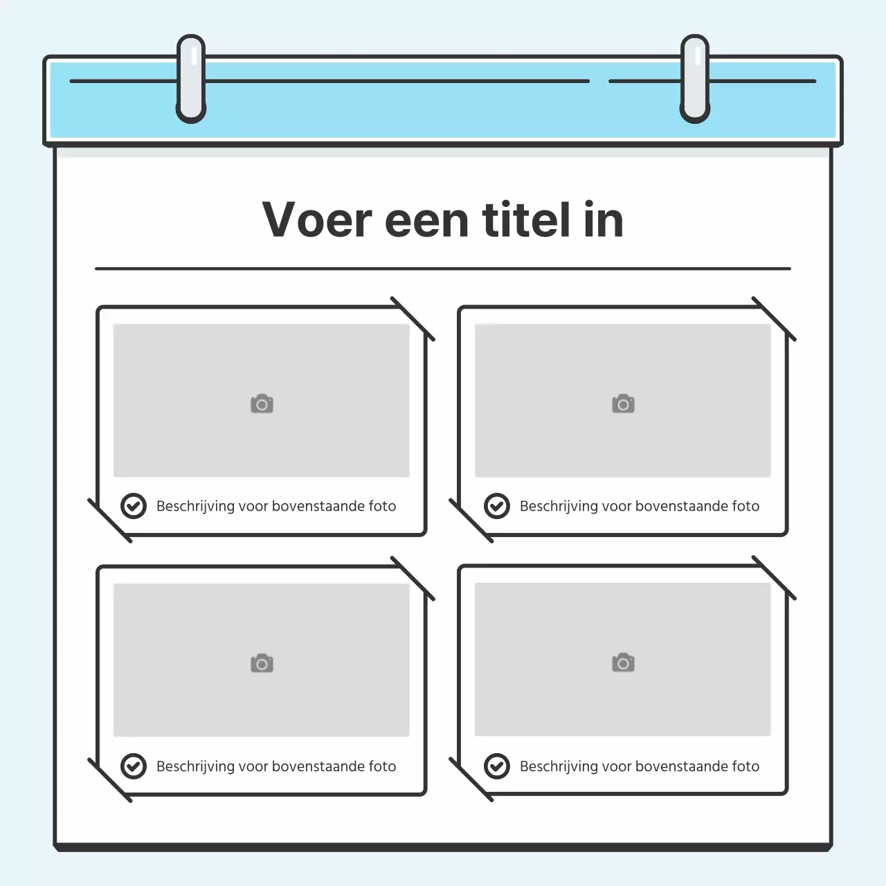 Light Blue Note Concept Nette kaart met leuke illustratiesNieuws