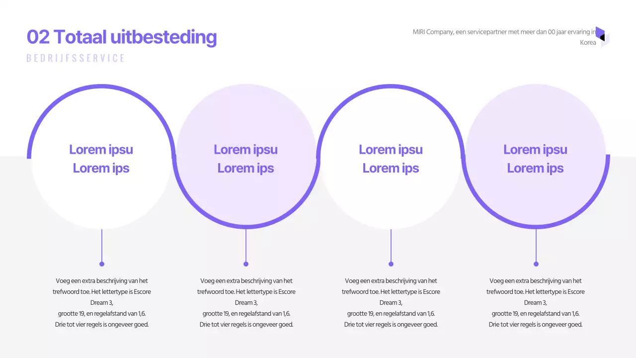 Eenvoudige bedrijfspresentatie met paarse tinten