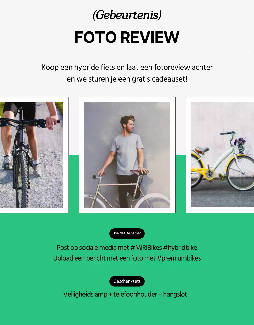 Fietsevenement met grijze achtergrond en strakke lijnen