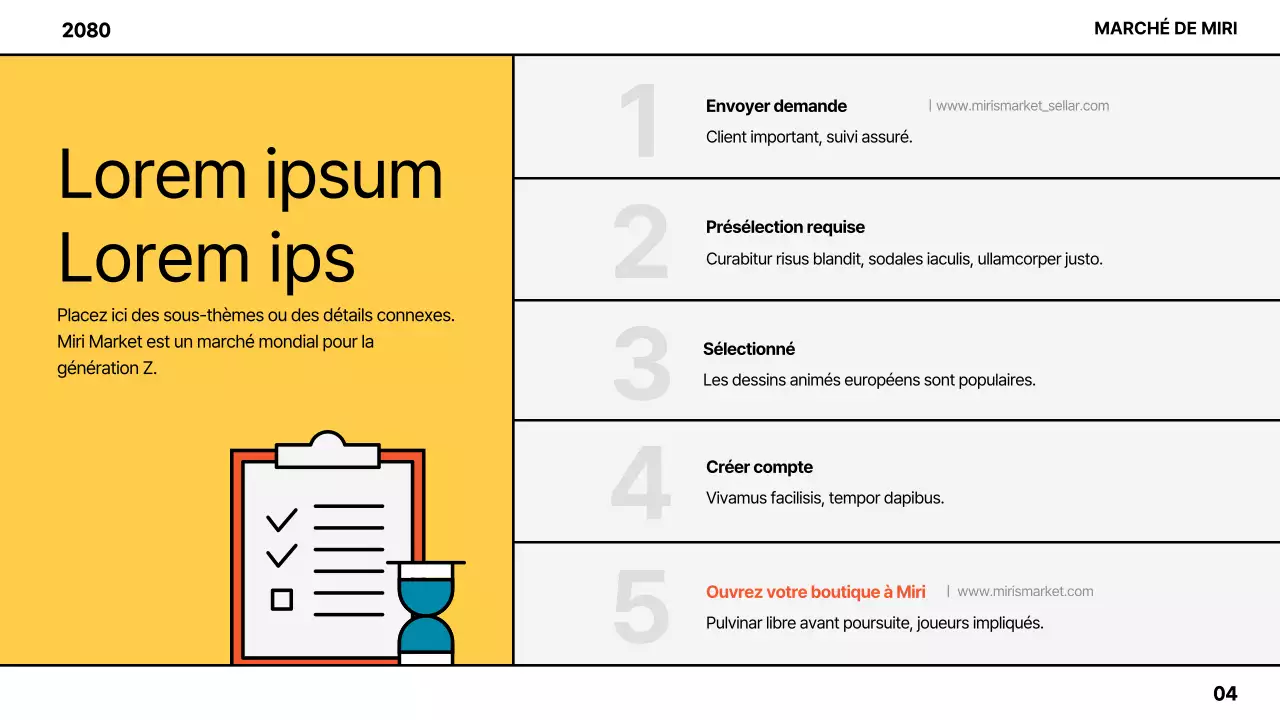 Guide pour la création d'une place de marché colorée