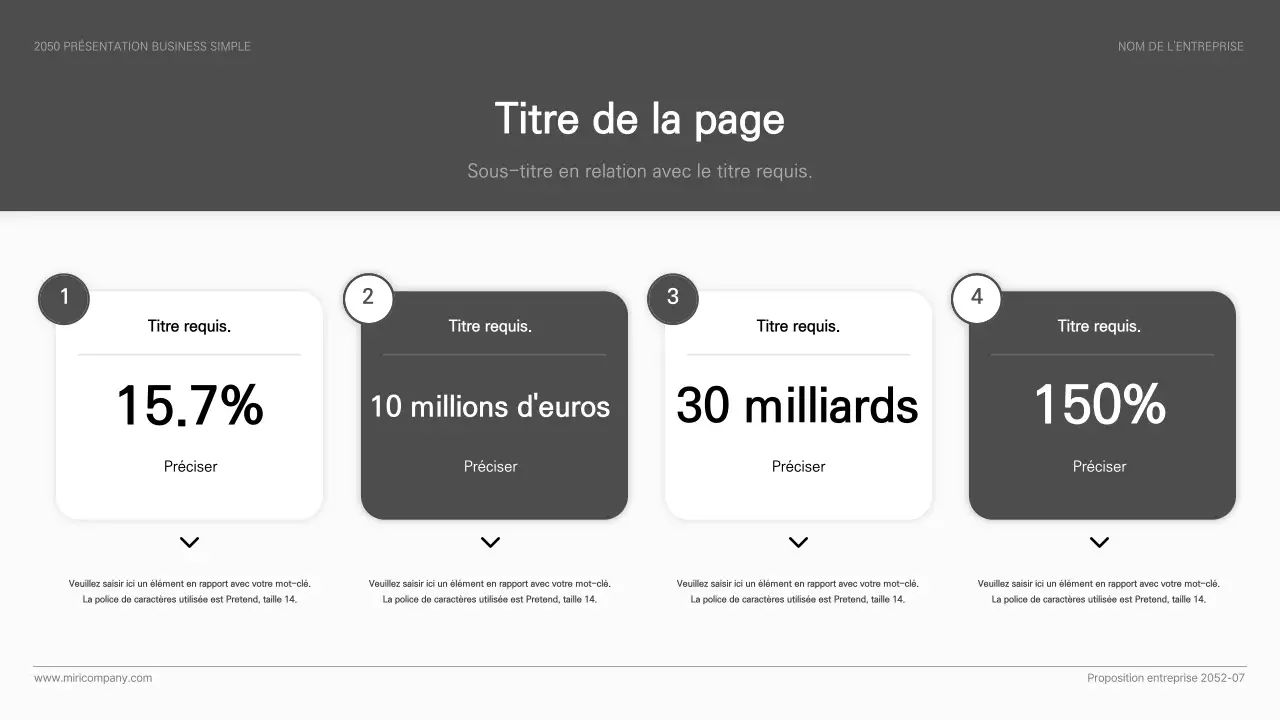 Présentation d'entreprise simple, de style basique, en noir et blanc