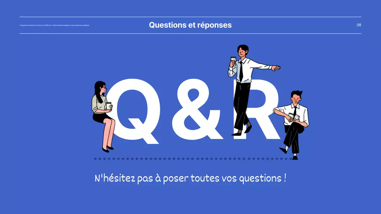 Présentation du programme spécial de tutorat pour les entreprises publiques en bleu