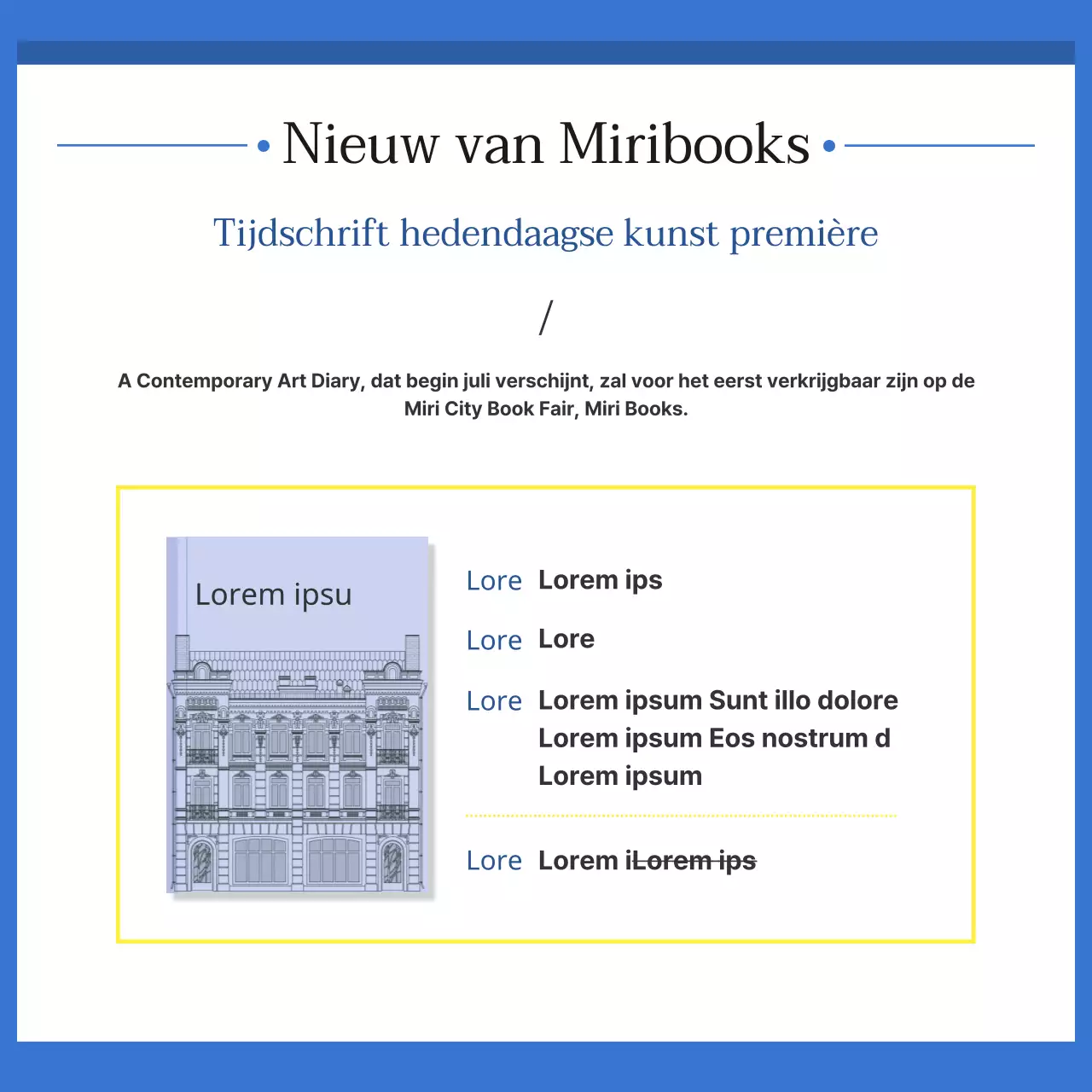 Een gids voor een eenvoudige boekenbeurs in blauw en wit