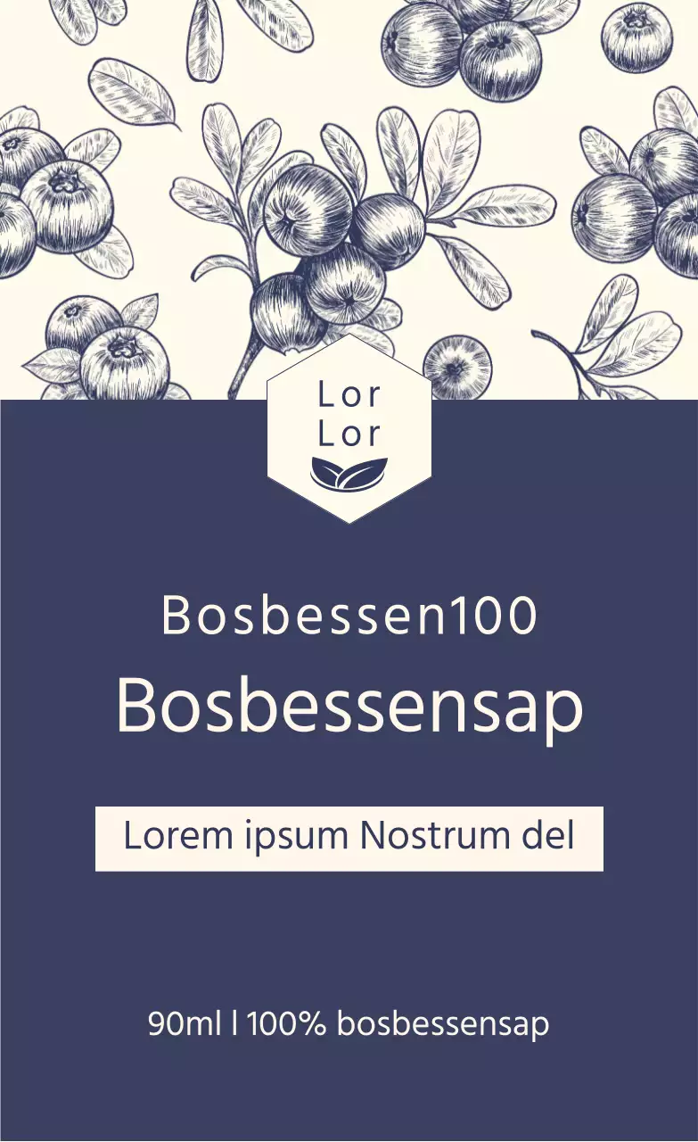 Marineblauwe gezonde bosbessensap sticker