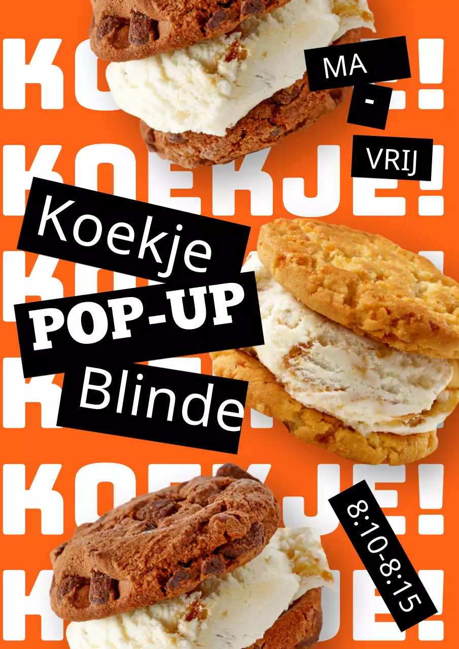 Sinaasappelthema dessert pop-up store poster