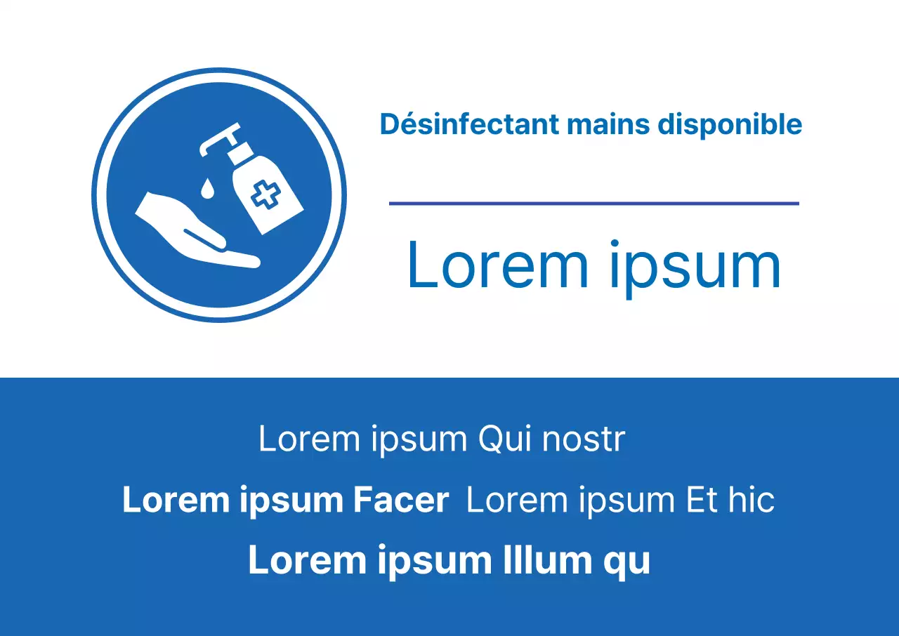 bleu rouge illustration corona prévention désinfection