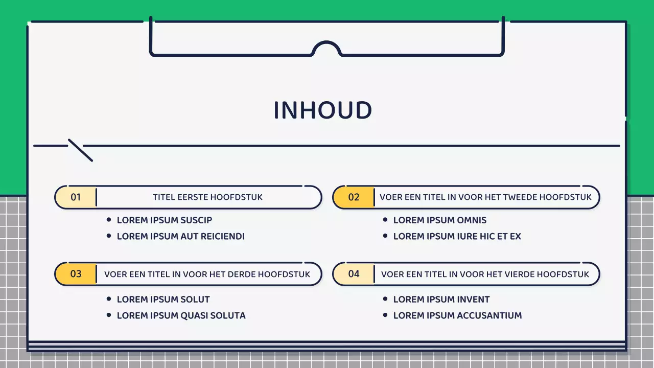 Presentatie over het ontwerpen van schattige basispictogrammen in groen en geel