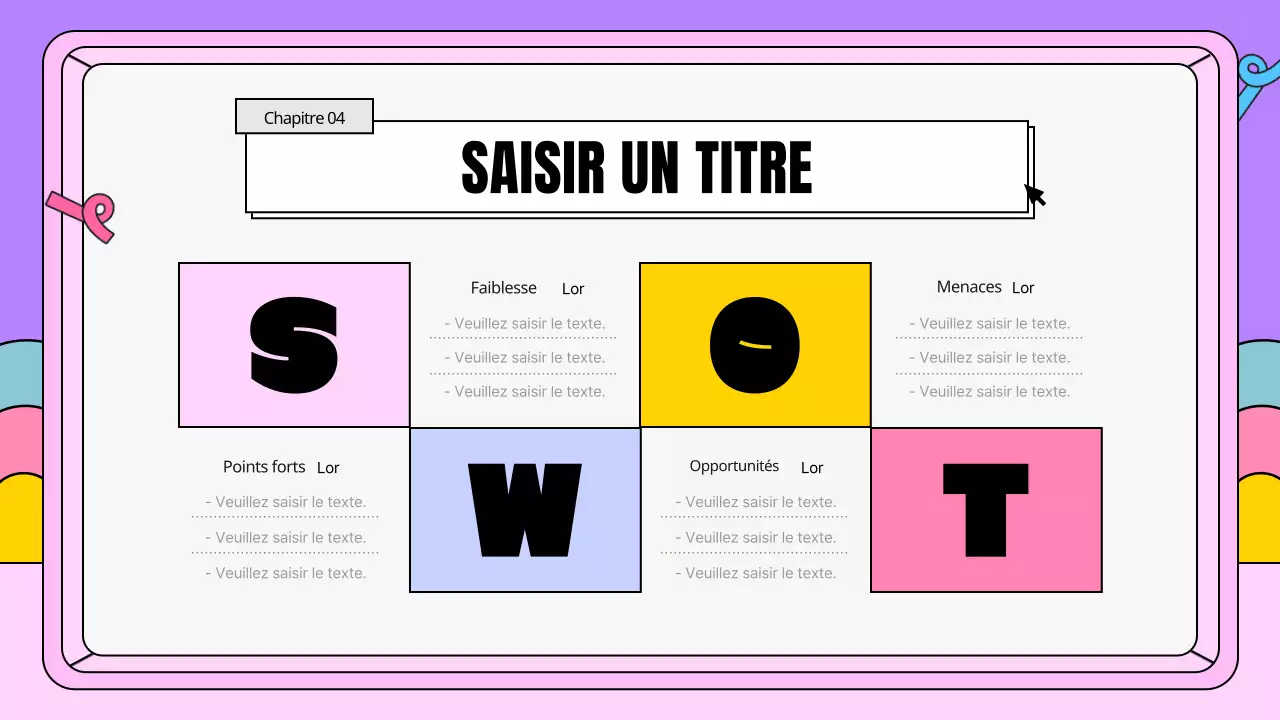 Un plan d'affaires kitsch en rose et violet