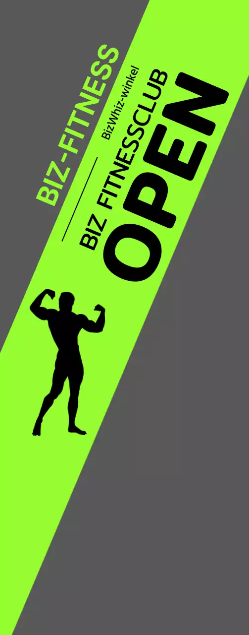 De openingswindbanner van de gezondheidsclub met mannensilhouet op fluorescente basis