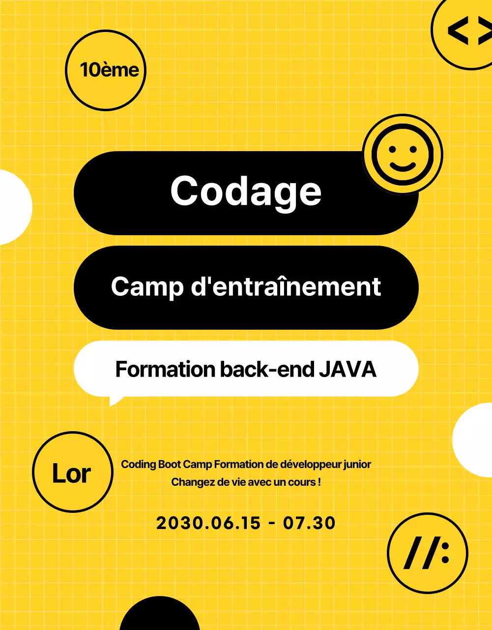 Éducation au codage mignonne et amusante en noir et jaune (plus)