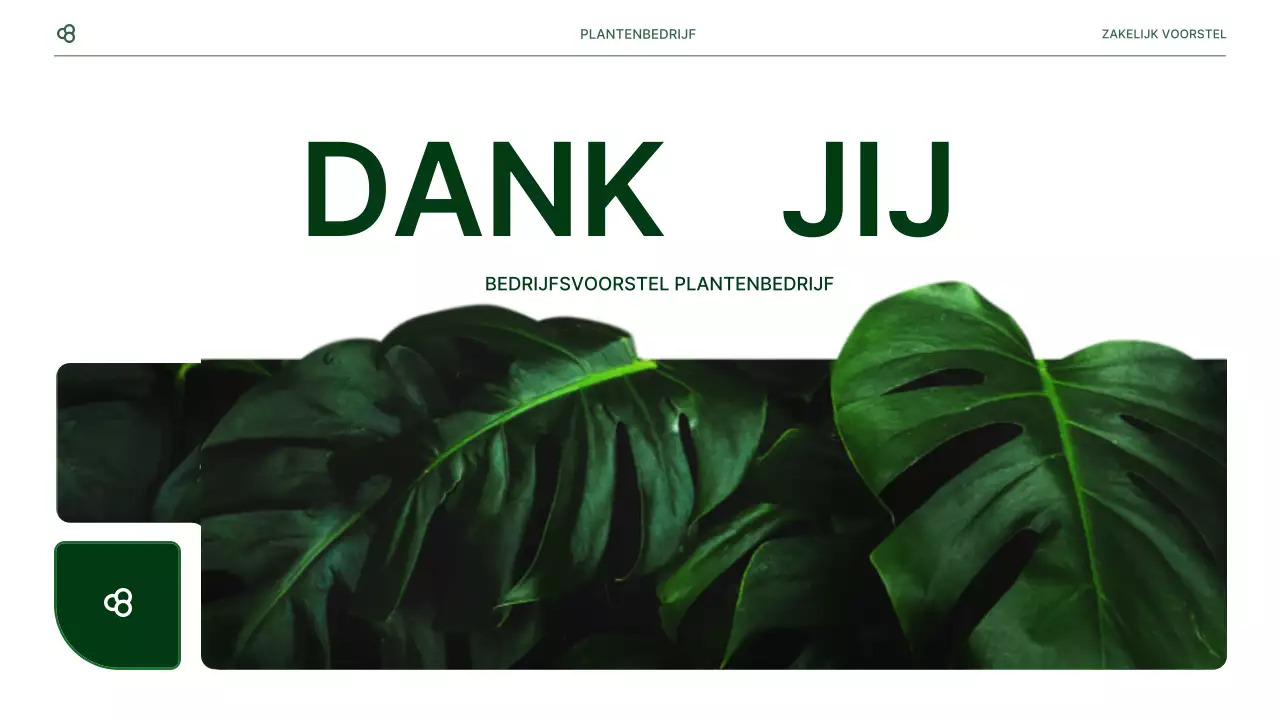 Zakelijk zakelijk voorstel in wit en groen natuurlijk bladconcept