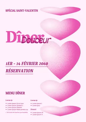 Une promotion rose et graphique pour la Saint-Valentin dans les restaurants