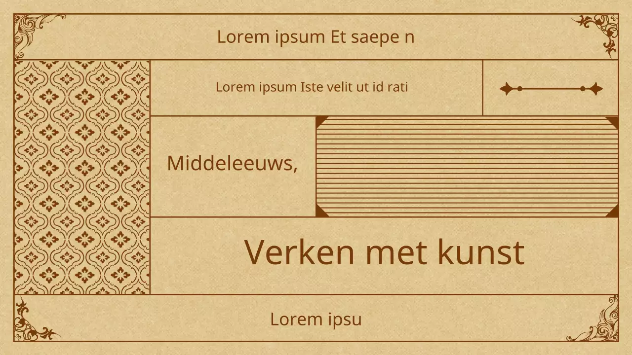 Middeleeuwse kunst in beige en bruin Presentatie