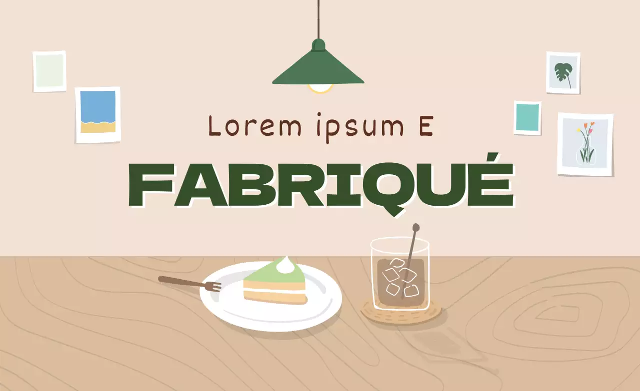 vert beige illustration intérieur moderne maison café événement promotion