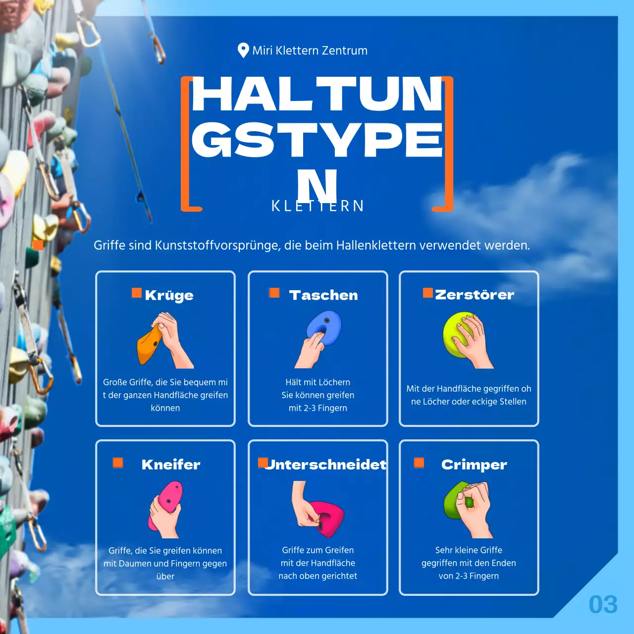 Über das Konzept des blauen und orangen Himmels klettern