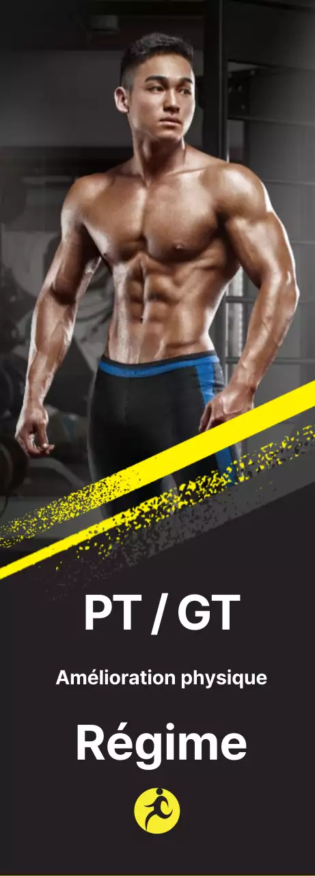 Publicité pour une salle de sport jaune et noire