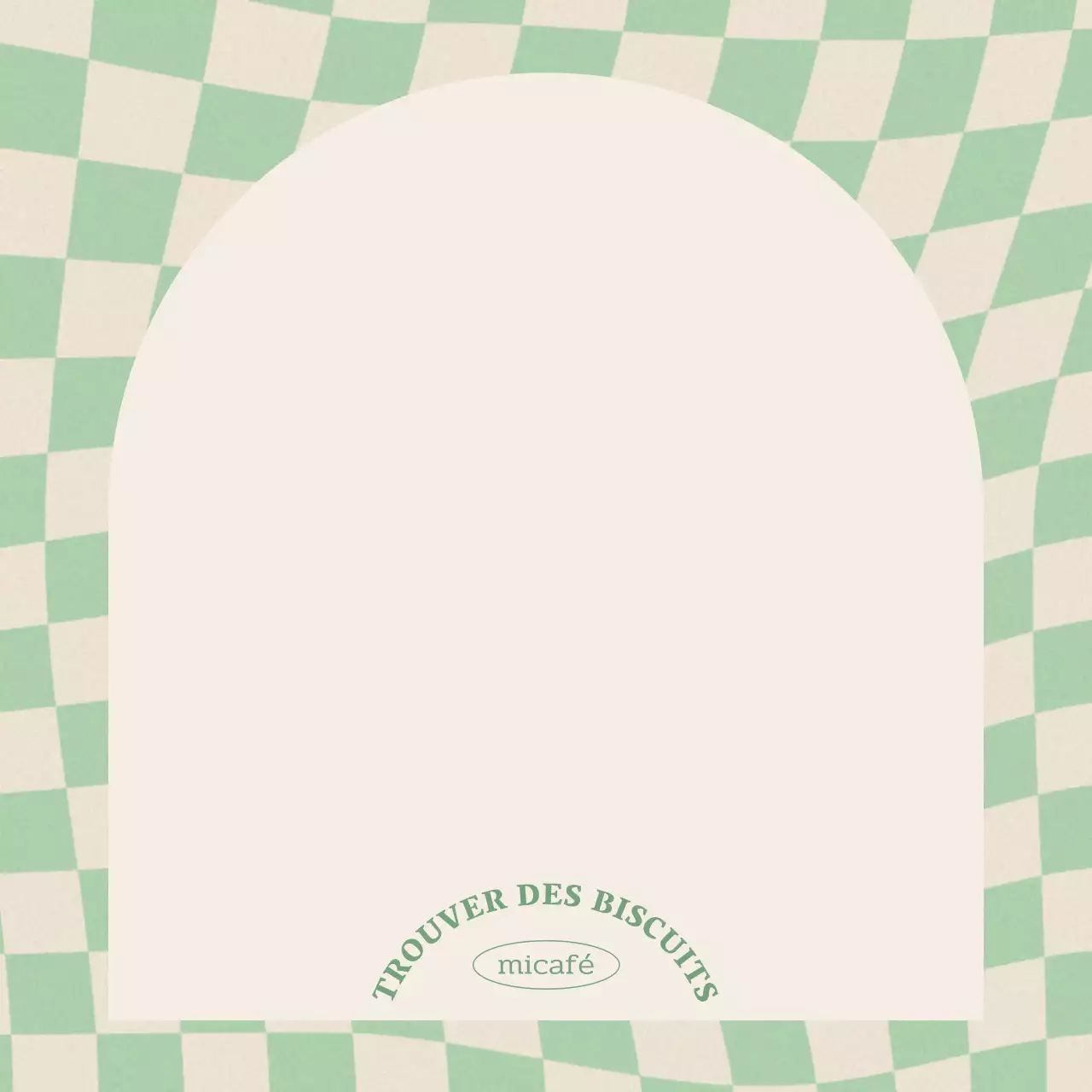 Marchandise de café avec grille ondulée verte et jaune et espace de notes arqué