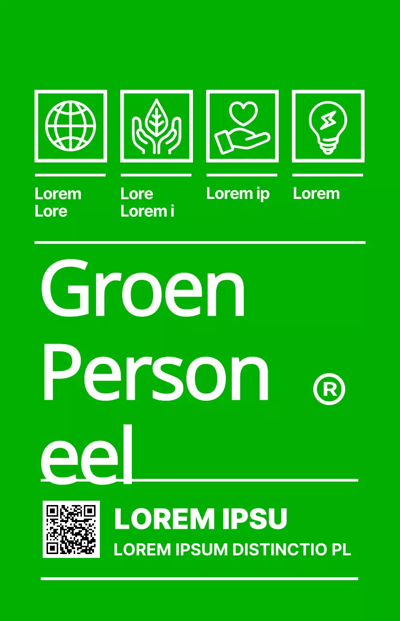 De medewerkers van het Eco Green Life evenement met het concept van een limoengroene en witte koeriersticker.