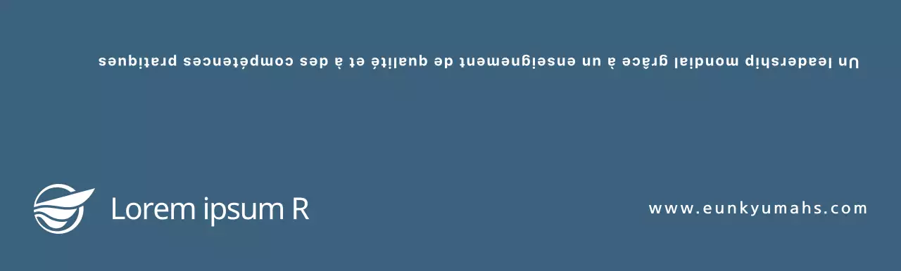 Un concept simple avec un texte bleu foncé pour promouvoir une école supérieure d'art.