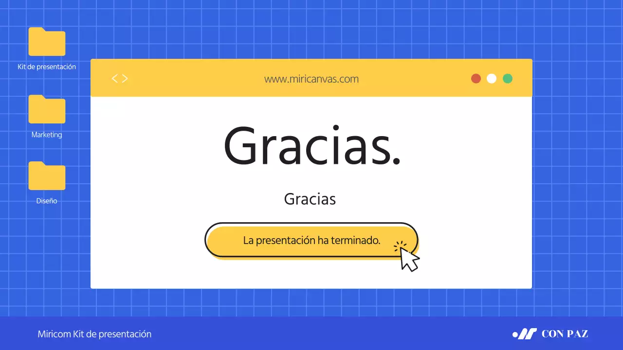 Un sencillo membrete azul y amarillo