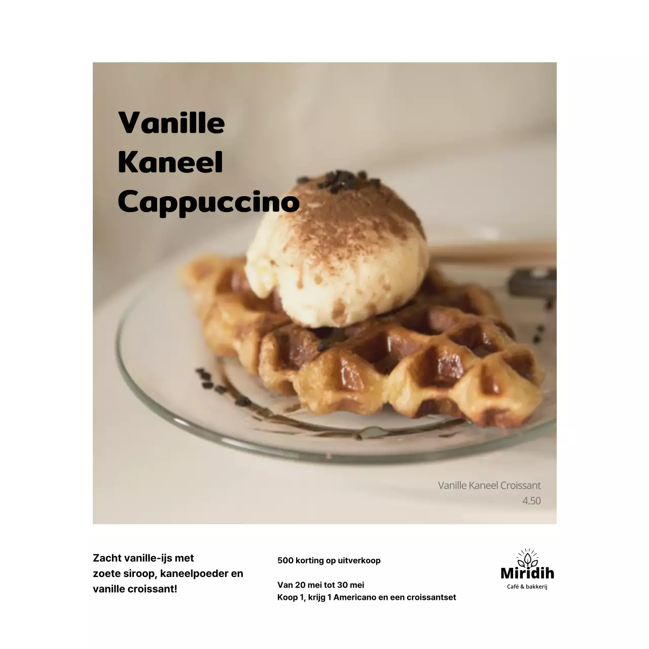 Eenvoudig Wit Café Menubord Vierkant