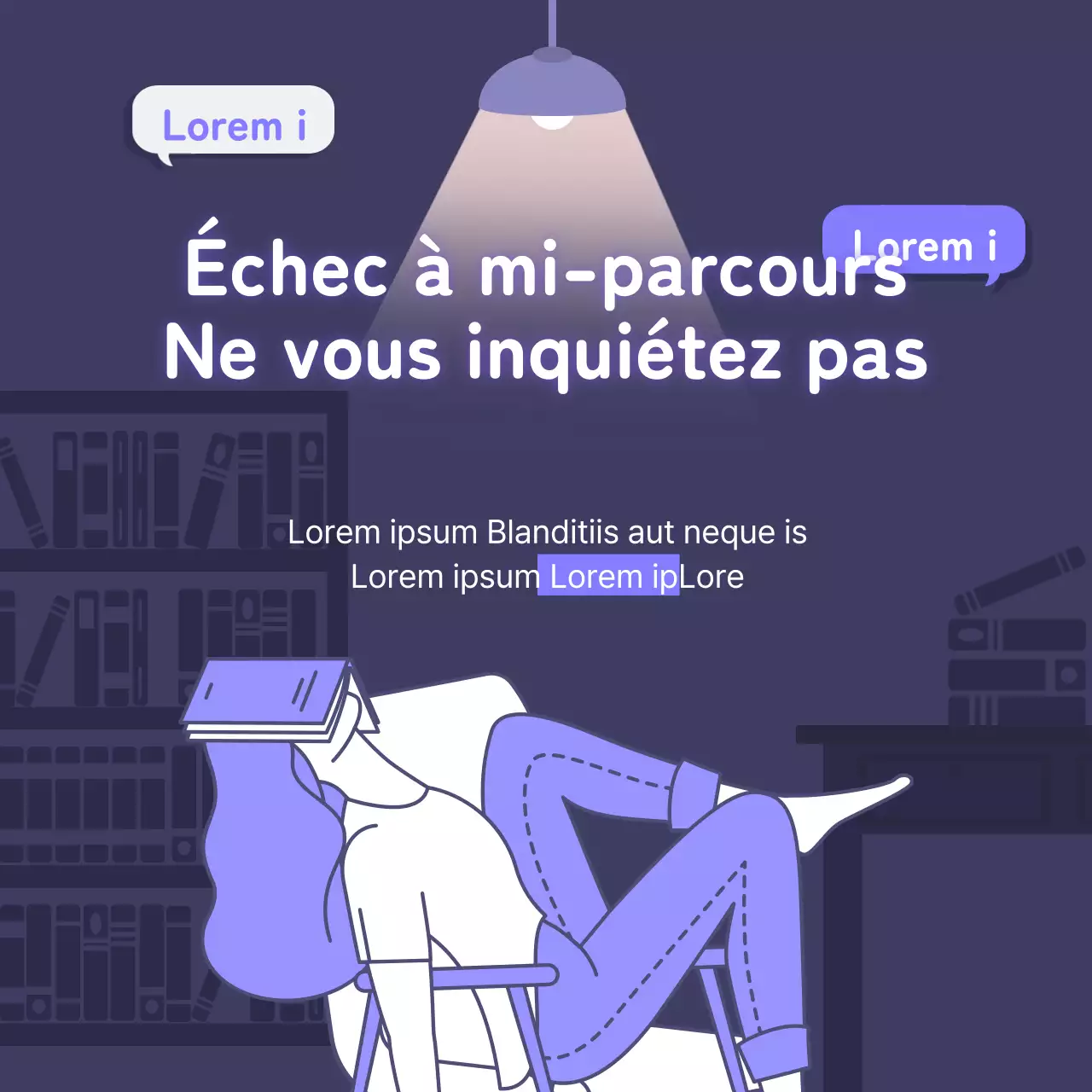 Dawn Library Concept Midterm Event en violet et blanc