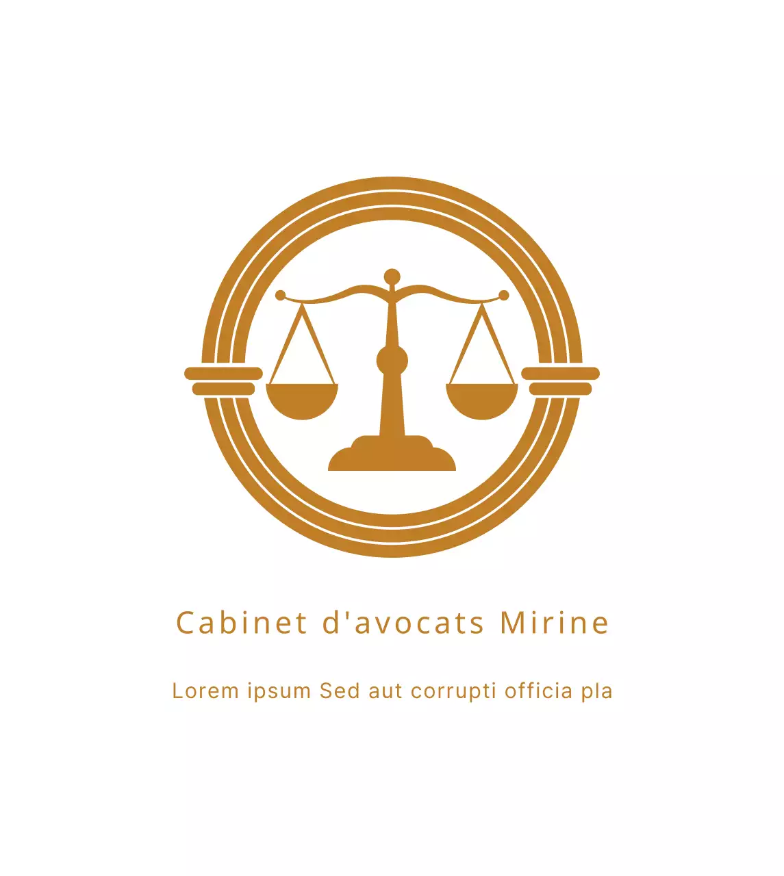Enseigne de cabinet d'avocats avec logo simple