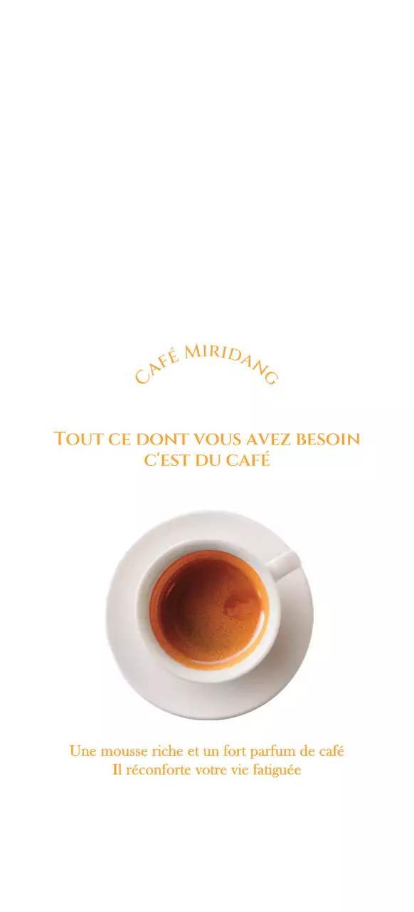 Lettre sentimentale image de café en orange et blanc