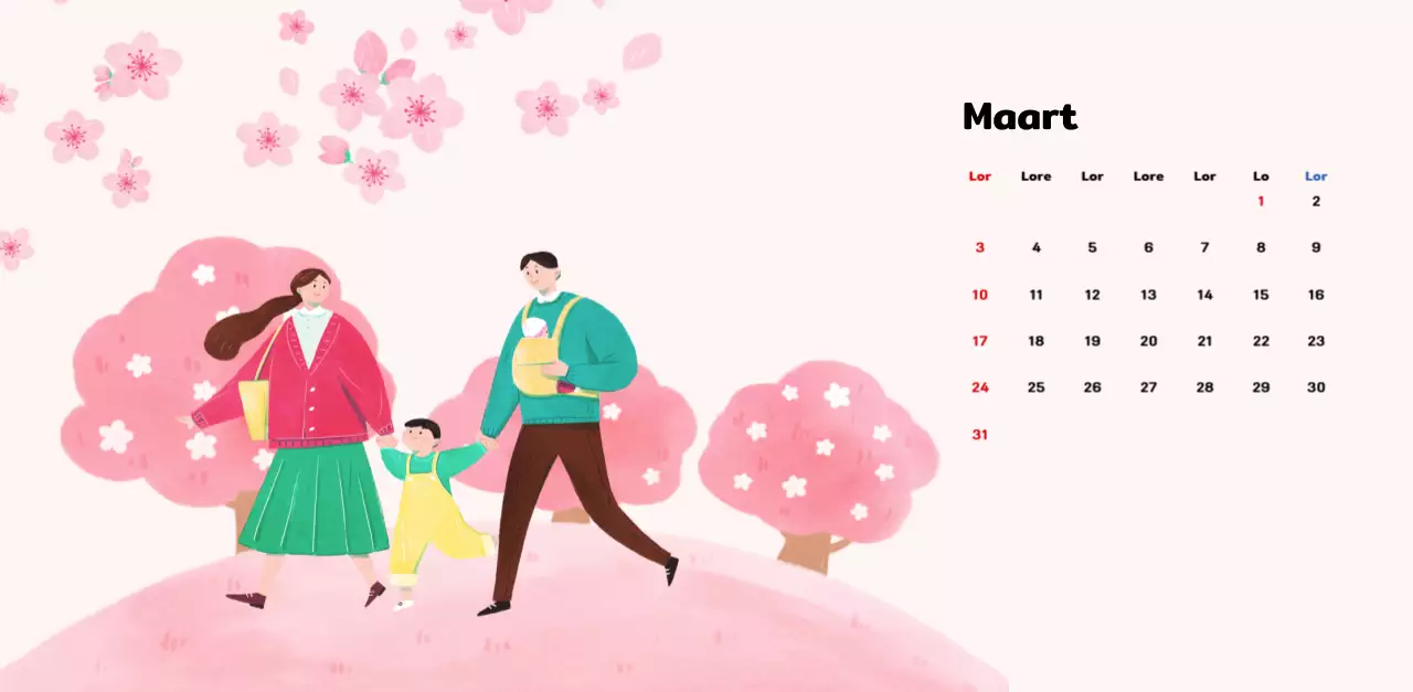 Een warme, geïllustreerde nieuwjaarskalender