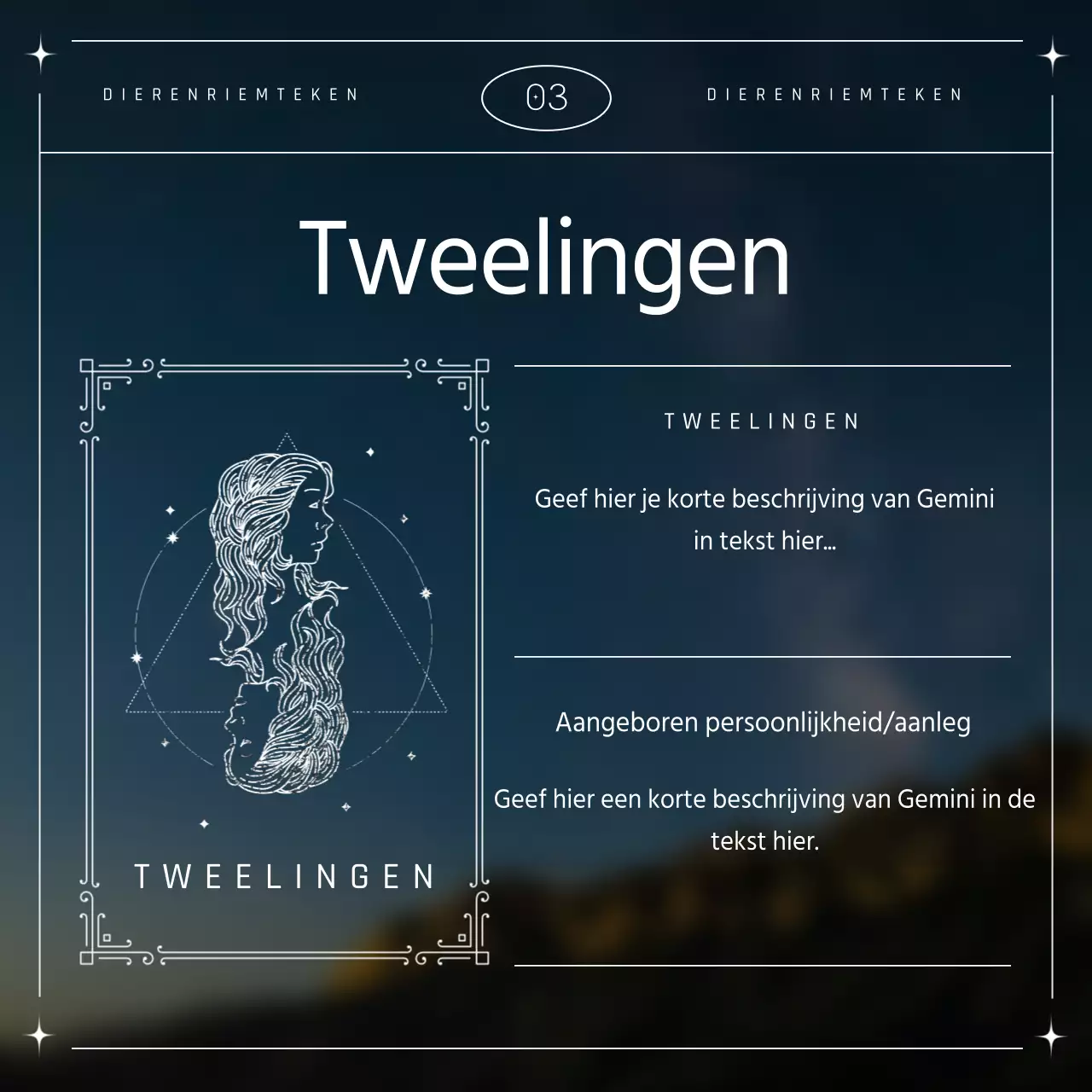 Een eenvoudig sterrenbeeld met marinelijnen en -vormen