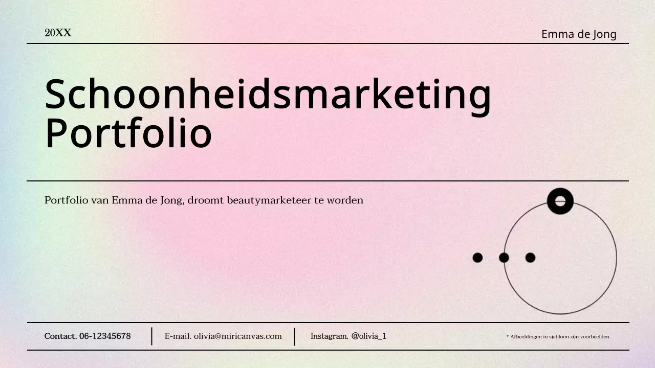 Een luxe beauty marketing portfolio in paars en blauw